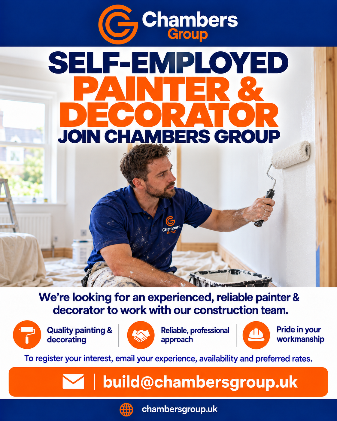 Self-employed painter and decorator vacancy — join Chambers Group